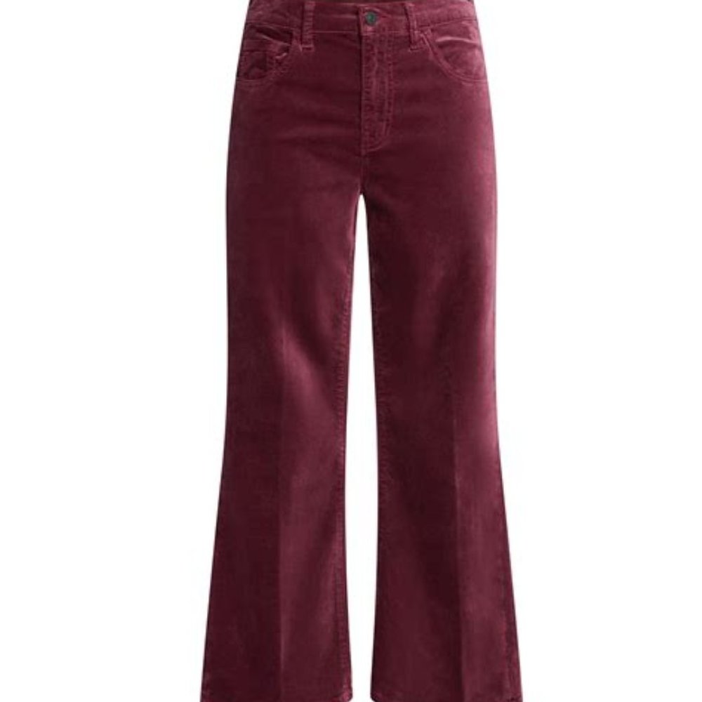 NWT Current/Elliott The Boulevard Pants in Claret Velvet Size 28
